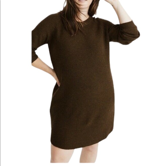 Madewell Dresses & Skirts - NWT Madewell Heather Elm Curved Hem Sweater Dress Size XS Reg. $118